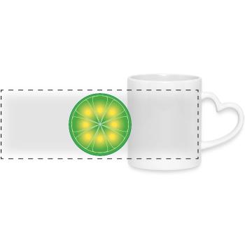 LimeWire old - Chemise design Unisexe - Mug panoramique avec anse en forme de cœur - blanc - Devant