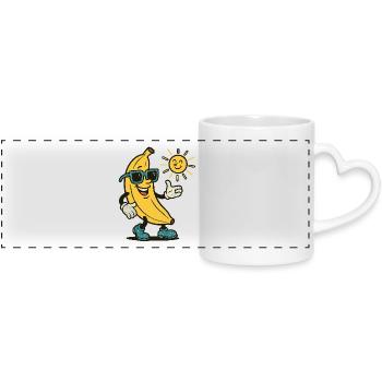 BANANA Walker - Panoramic mug with heart handle - white - Front