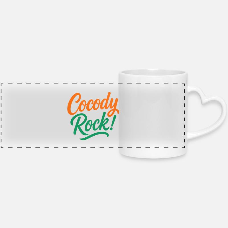 Cocody Rock - Mug panoramique avec anse en forme de cœur - blanc