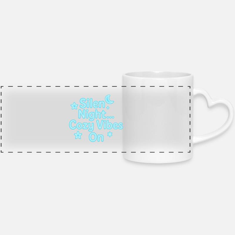 Silen Night Neon Cozy Vibes - Panoramic mug with heart handle - white