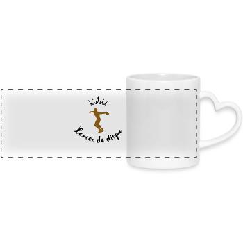 Lanceur de disques - Mug panoramique avec anse en forme de cœur - blanc - Devant