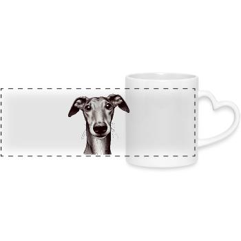 Galgo Girl - Panoramic mug with heart handle - white - Front