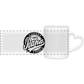 100 percent PURE SUPER PAPA - Panoramic mug with heart handle - white - Front