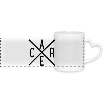 care - Panoramic mug with heart handle - white - Front