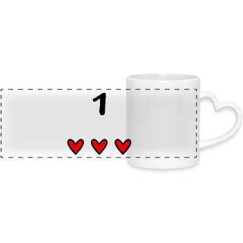 1 YEAR. 1st BIRTHDAY. BIRTHDAY 1 YEAR. - Panoramic mug with heart handle - white - Front