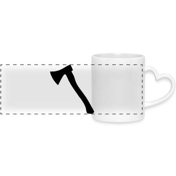 Hatchet - Ax - Panoramic mug with heart handle - white - Front
