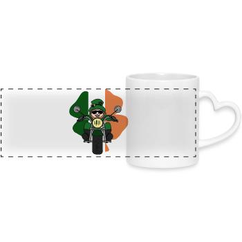 Leprechaun Motorcycle - Mug panoramique avec anse en forme de cœur - blanc - Devant