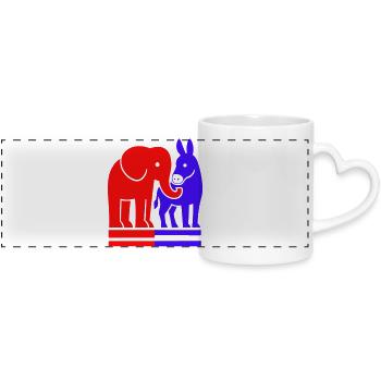 Elephant and Donkey USA - Mug panoramique avec anse en forme de cœur - blanc - Devant