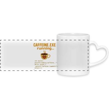 Caffeine.exe running - Panoramatasse mit Herzhenkel - Weiß - Vorne