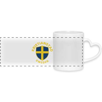 Kristianstad Shield Sweden - Panoramic mug with heart handle - white - Front