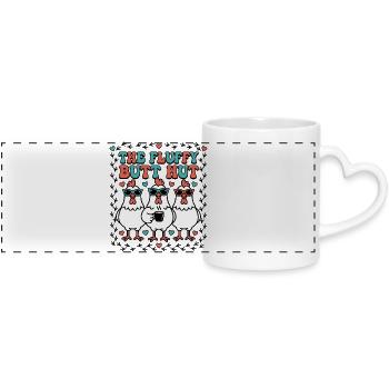 Cabane des Fesses Pelucheuses - Mug panoramique avec anse en forme de cœur - blanc - Devant