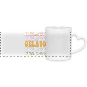 Gelato Eiskrem - Panoramic mug with heart handle - white - Front