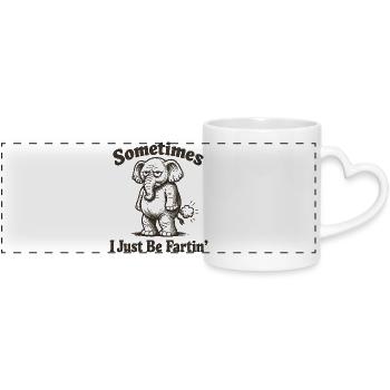 Parfois, je pète simplement. - Mug panoramique avec anse en forme de cœur - blanc - Devant
