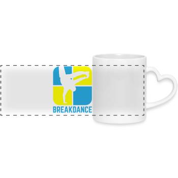 Breakdance - Panoramatasse mit Herzhenkel - Weiß - Vorne