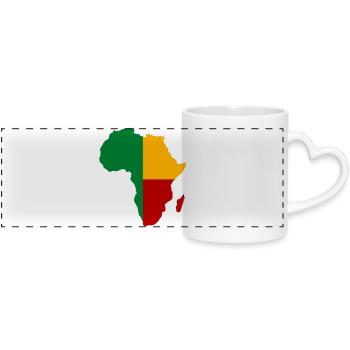 Benin_Flagge_Afrika - Mug panoramique avec anse en forme de cœur - blanc - Devant