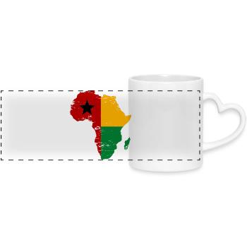 Guinea Bissau_Flagge_Afrika_used - Panoramic mug with heart handle - white - Front