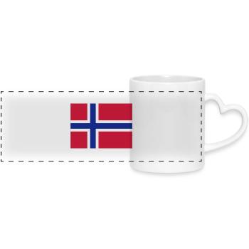 norway flag - Mug panoramique avec anse en forme de cœur - blanc - Devant
