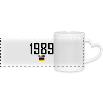 Berlin 1989, symbole de paix - Mug panoramique avec anse en forme de cœur - blanc - Devant