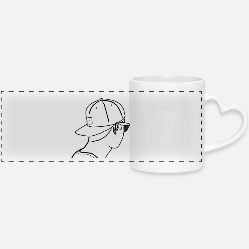 Paaascal - Mug panoramique avec anse en forme de cœur - blanc
