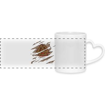 Vikings Odin's sign - Panoramic mug with heart handle - white - Front