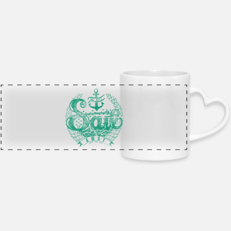 Sail away2 - Panoramic mug with heart handle - white