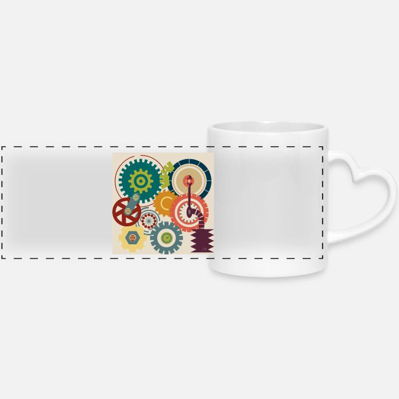 Graphic art 🎨 - Panoramic mug with heart handle - white