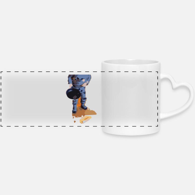 Cyka Blin, damn pancake! Gift idea - Panoramic mug with heart handle - white