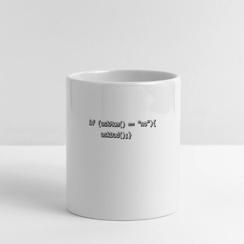 Wenn IF Mutter Vater Quellcode Programmierer Nerd Panoramatasse mit Herzhenkel