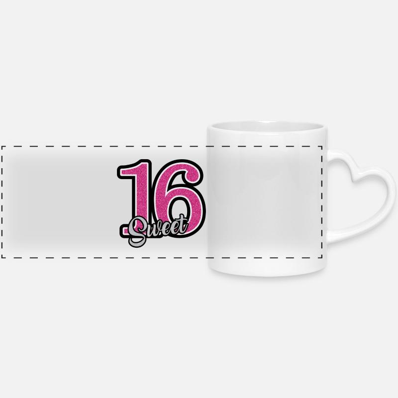 Sweet 16 - Panoramatasse mit Herzhenkel - Weiß