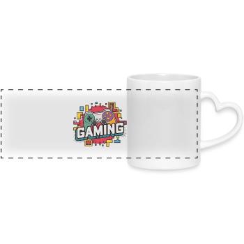 Gaming - Controller - Panoramatasse mit Herzhenkel - Weiß - Vorne