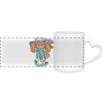 Fashion victim design designer - Panoramic mug with heart handle - white - Front
