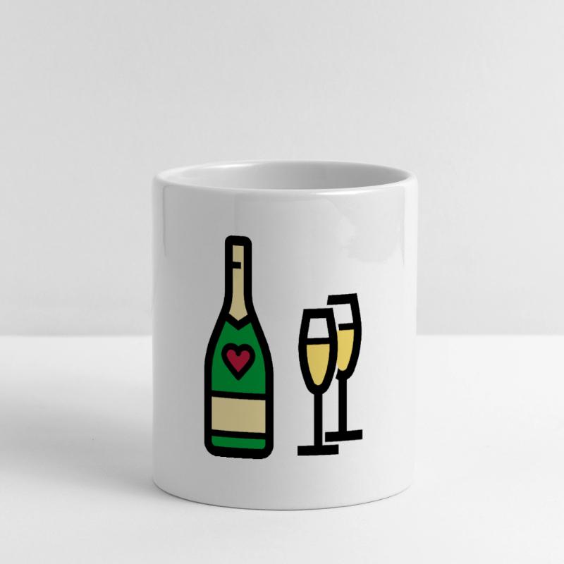 oder Sekt zum Valentinstag Panoramatasse mit Herzhenkel
