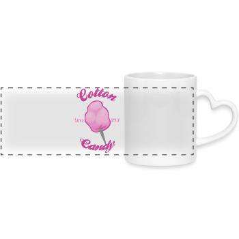 Cotton candy 2 - Panoramic mug with heart handle - white - Front