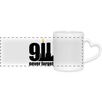 never forget 9/11 - Panoramic mug with heart handle - white - Front
