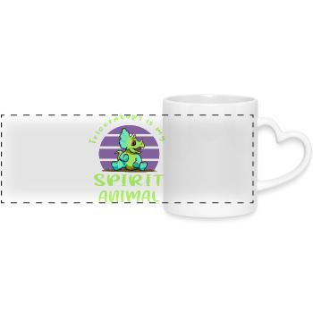 Triceratops - Panoramic mug with heart handle - white - Front