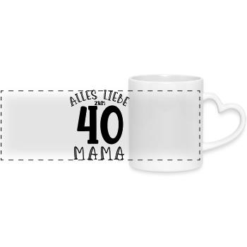 Joyeux 40e anniversaire maman - Mug panoramique avec anse en forme de cœur - blanc - Devant