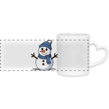 Snowman Winter Magic - Panoramic mug with heart handle - white - Front
