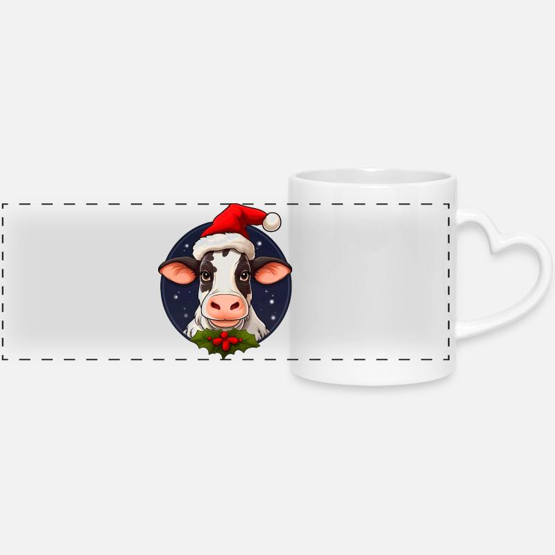 Kor jul - Panoramamugg med hjärtformat handtag - vit