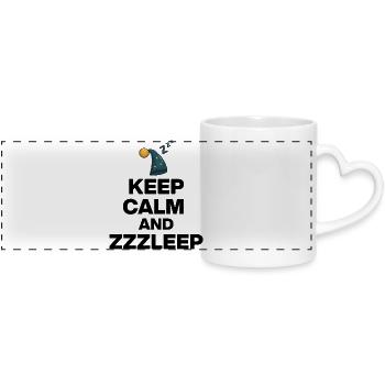 KEEP CALM AND ZZZLEEP, SCHLAF MAGIE! SLEEP POWER - Panoramatasse mit Herzhenkel - Weiß - Vorne