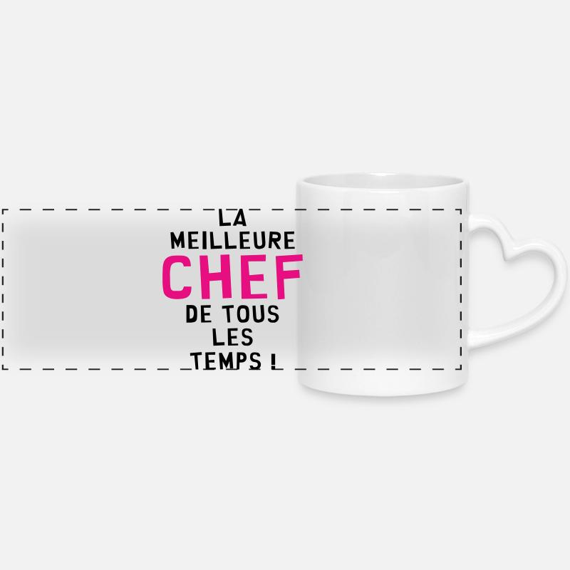 Miglior chef di tutti i tempi - Tazza panoramica con manico a cuore - bianco