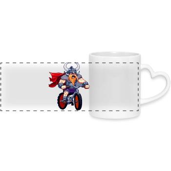 Viking à moto - Mug panoramique avec anse en forme de cœur - blanc - Devant