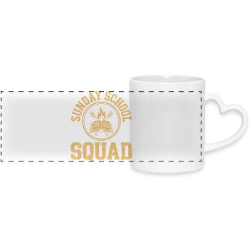 Sunday School Squad Logo - Panoramic mug with heart handle - white - Front