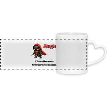 Bugs - The software's rebellious sidekick. - Panoramic mug with heart handle - white - Front