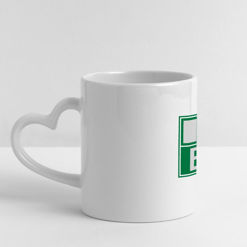 EXIT (FIRE EXIT) Mug panoramique avec anse en forme de cœur