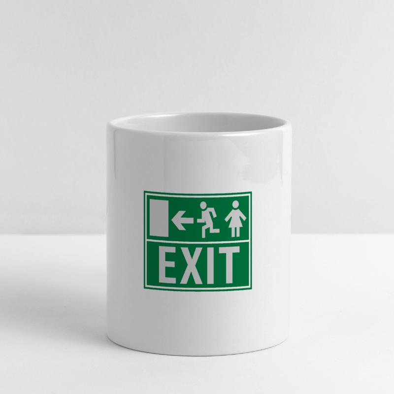 EXIT (FIRE EXIT) Mug panoramique avec anse en forme de cœur
