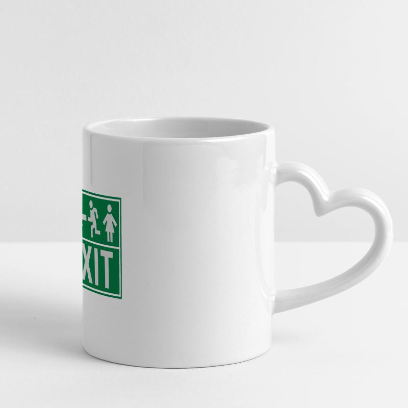 EXIT (FIRE EXIT) Mug panoramique avec anse en forme de cœur