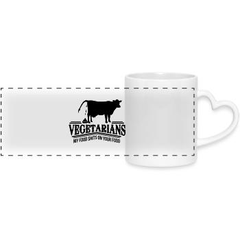 Vegetarians - my food shits on your food - Mug panoramique avec anse en forme de cœur - blanc - Devant