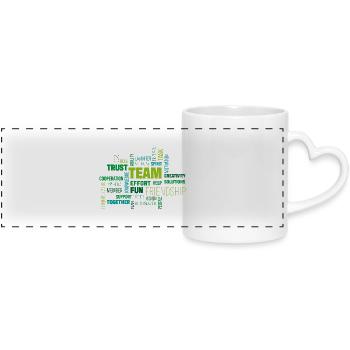 Team - Panoramic mug with heart handle - white - Front
