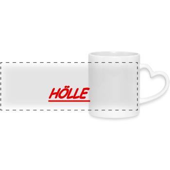 Hölle - Panoramatasse mit Herzhenkel - Weiß - Vorne