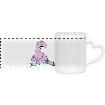 Kiss me, Darling Animal Fashion - Panoramic mug with heart handle - white - Front